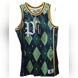 Playboy Argyle Basketball Jersey Men's Sz. Medium Nwt